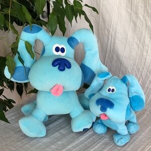 BLUES CLUES "Blue" the Nickelodeon dog lot of 2 stuffed plush toys